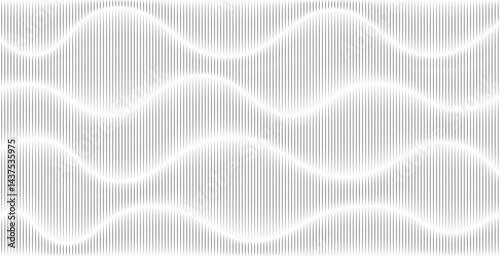 Abstract geometric background with wavy vertical lines. Intersecting flowing gradient transitions on white background.