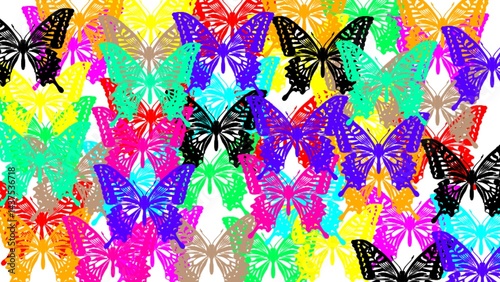 Colorful Butterfly drawing art backgroun