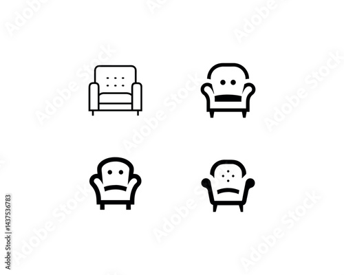 Armchair Icons Vector