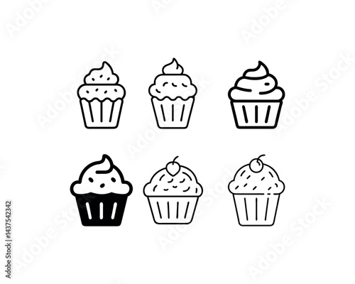 Cupcakes Icon Vector
