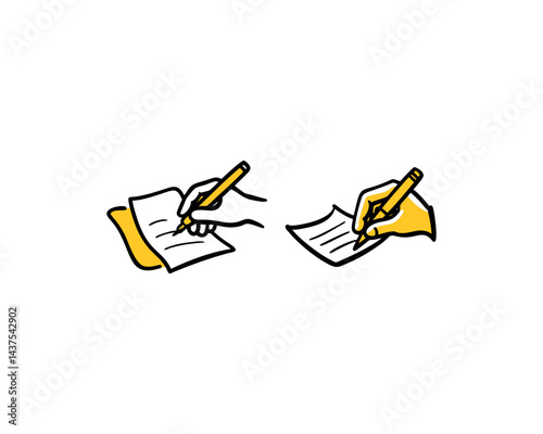 Hand with Pen Icon Vector