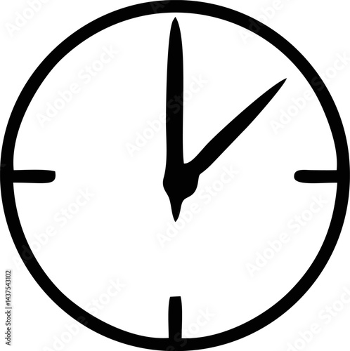 Stylized clock strikes eleven ten