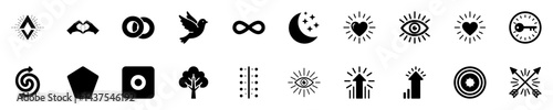 Powerful Manifestation Symbols Icon Pack - Minimalistic Energy, Focus, Ascension, Growth