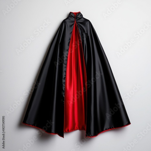 Obraz na płótnie A stylish black and red cape displayed against a minimalist background. w salonie