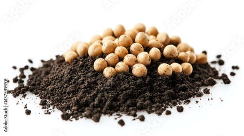 Soybeans in soil photo