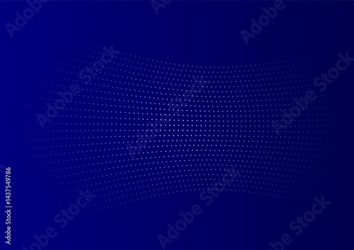 abstract blue background with a 3d curved surface made of soft lights 