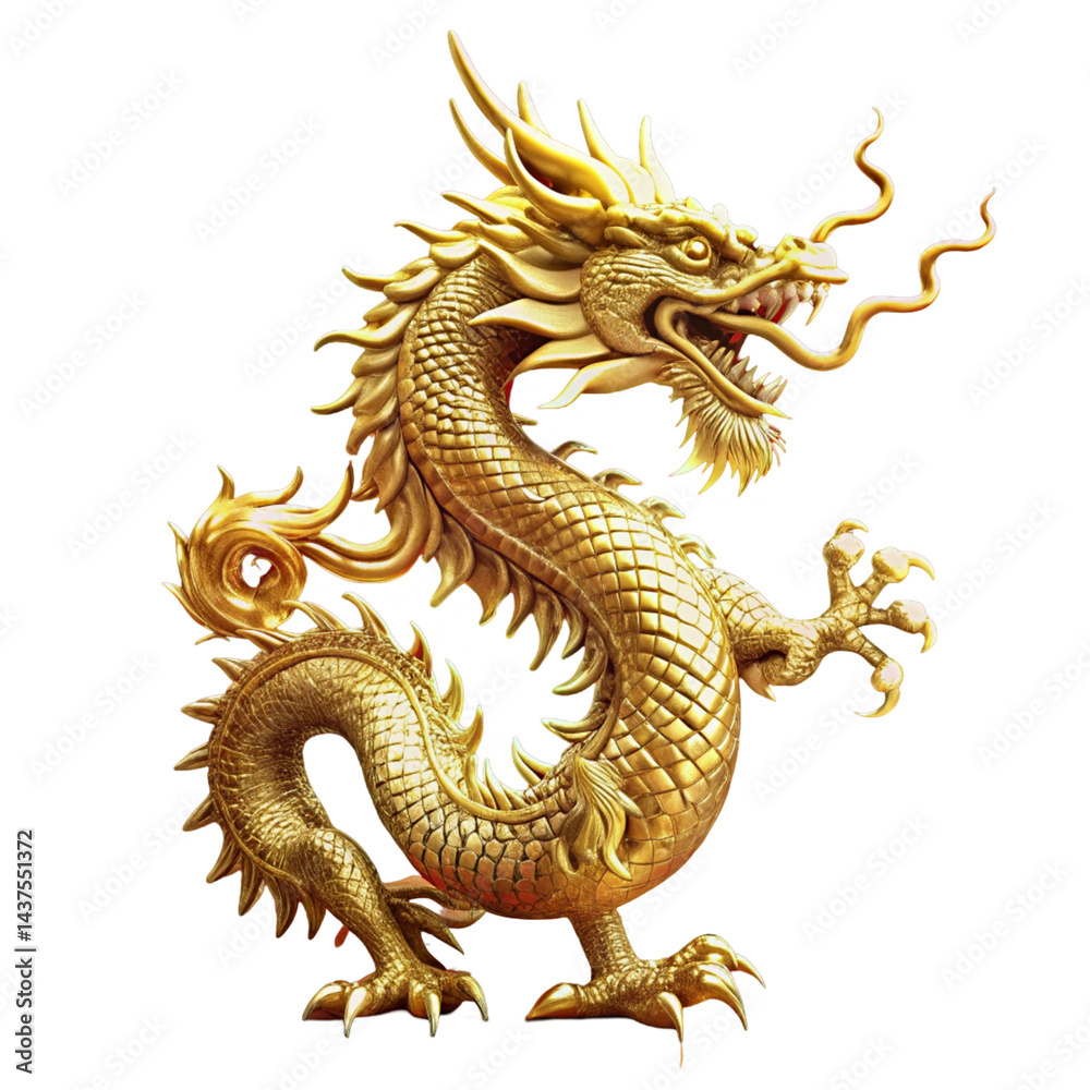 Naklejka premium dragon on white background