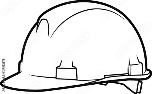 Safety First: Simple silhouette of a construction hard hat emphasizes safety and protection in industrial settings.