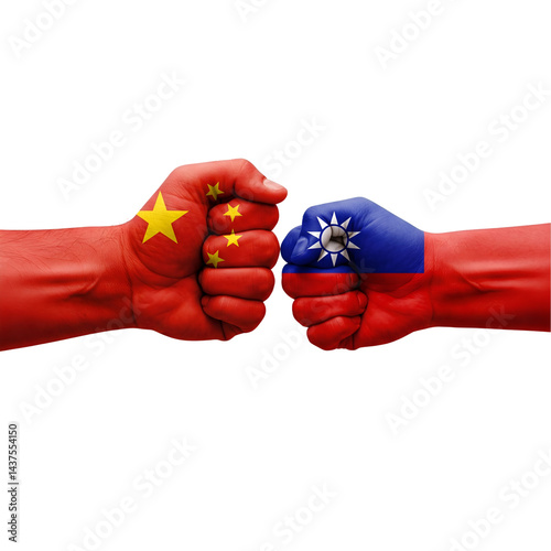 China-Taiwan Relations: Island Under Pressure isolated on a transparent background 