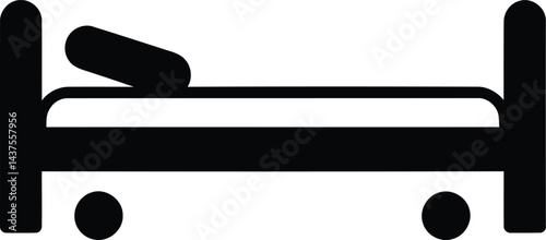 Hospital Bed Icon: A simple yet informative icon depicting a hospital bed.