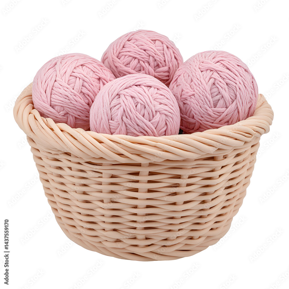 Fototapeta premium Pink ice cream balls in a basket