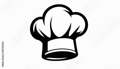 Vintage chef hat illustration in black and white, culinary symbolism