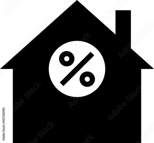mortgage  icon, solid glyph icon