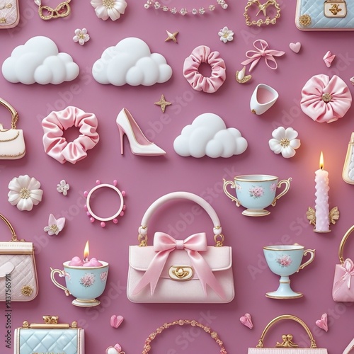 Create modern, chic, and colorful icons with prettier, softer objects like purses, heels, scrunchies, tea cups, candles, and flowers to create pretty moments.