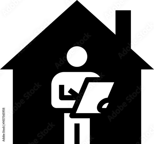 agent  icon, solid glyph icon