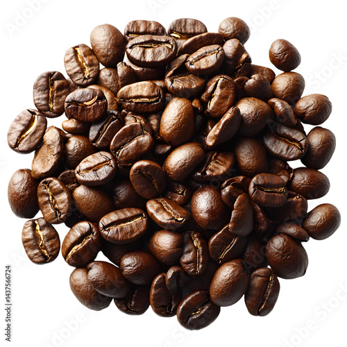 Roasted coffee beans closeup