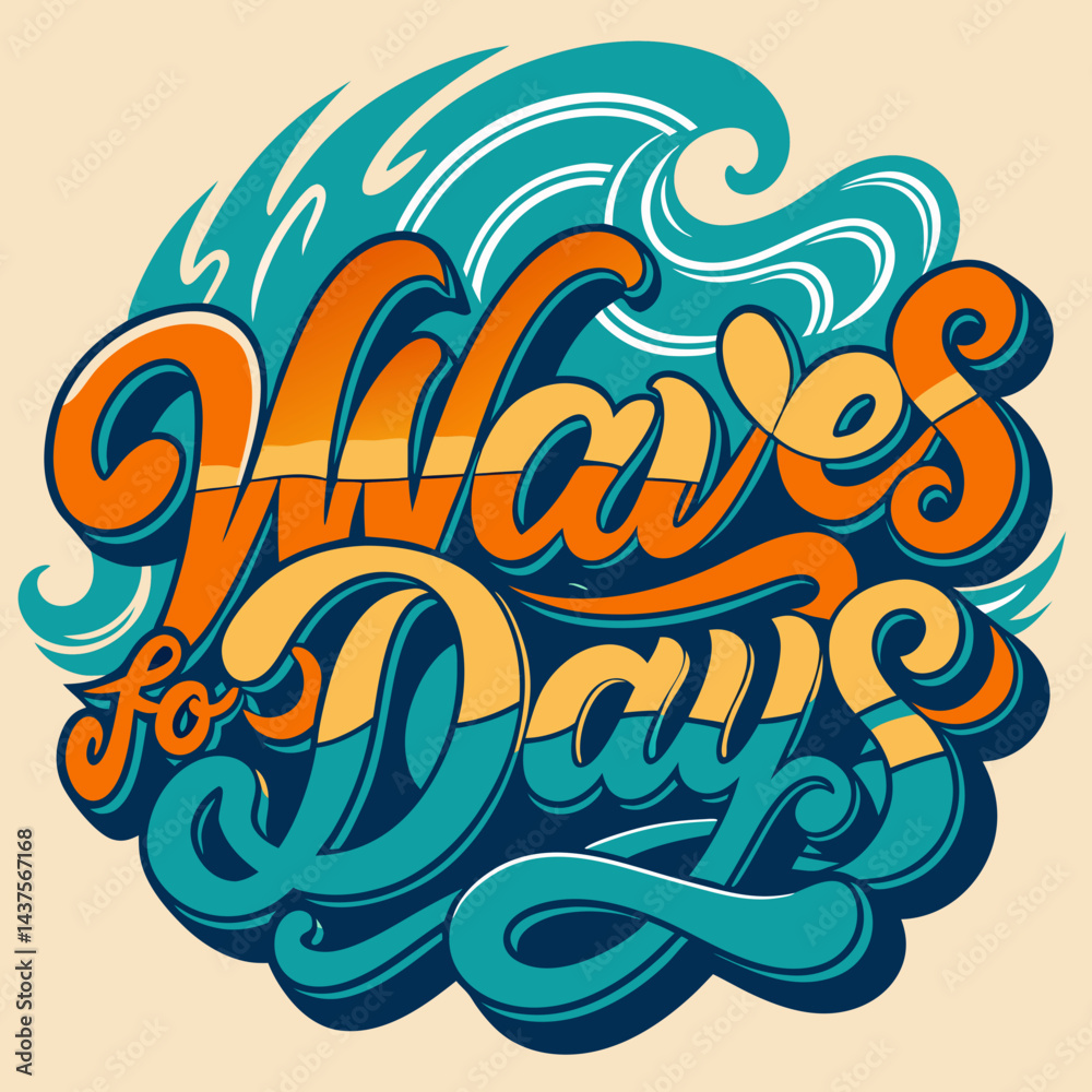 Obraz premium vector illustration of the sea T-shirt design 