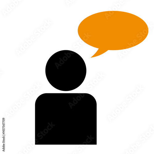 吹き出し付きのシンプルな人のアイコン
Simple people icons with speech bubbles