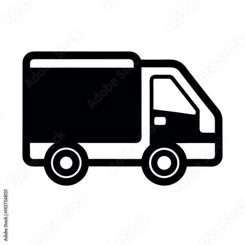 delivery truck icon on white background 