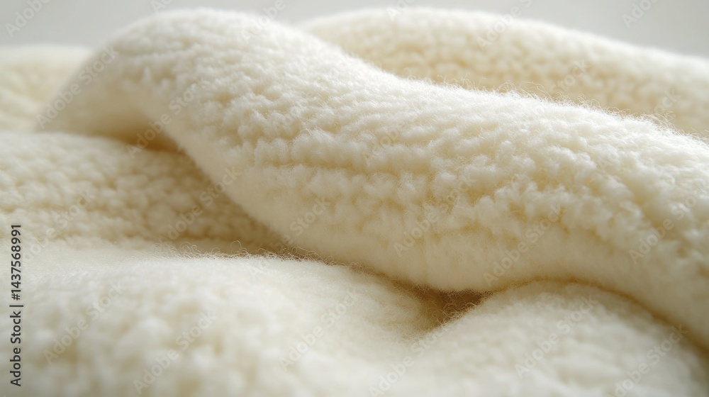 Soft, textured, off-white knitted fabric, close-up Soft, textured, off-white knitted fabric, close-up