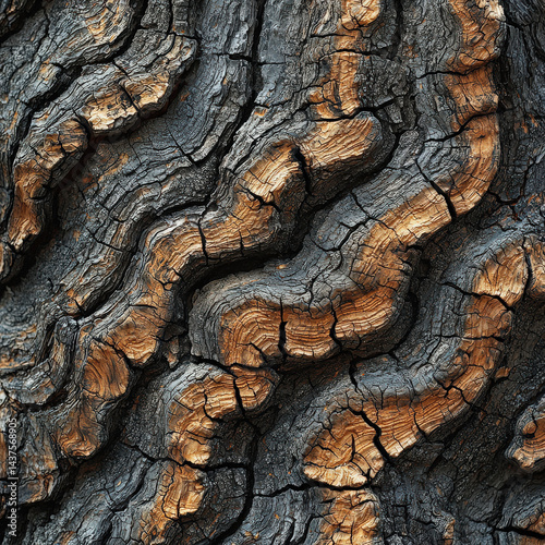 Natural patterns in bark textures forest environment close-up photography nature concept photo