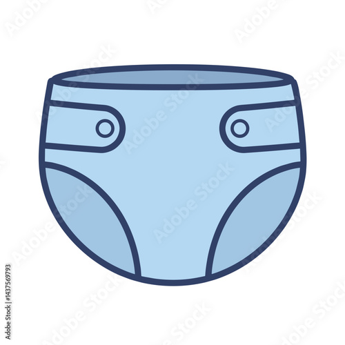 Icon of a blue diaper depicting a simple design  