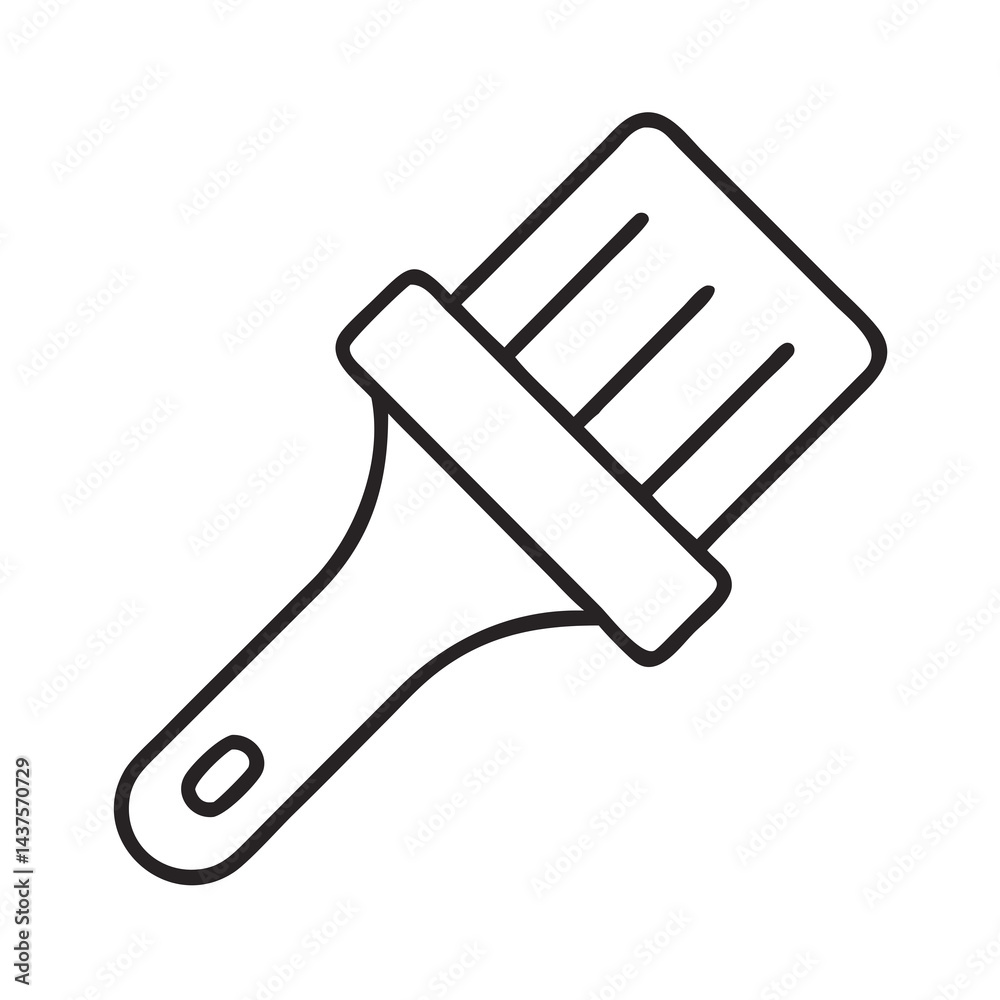 Simple Line Drawing of a Paintbrush for Art and Design Projects Simple Line Drawing of a Paintbrush for Art and Design Projects