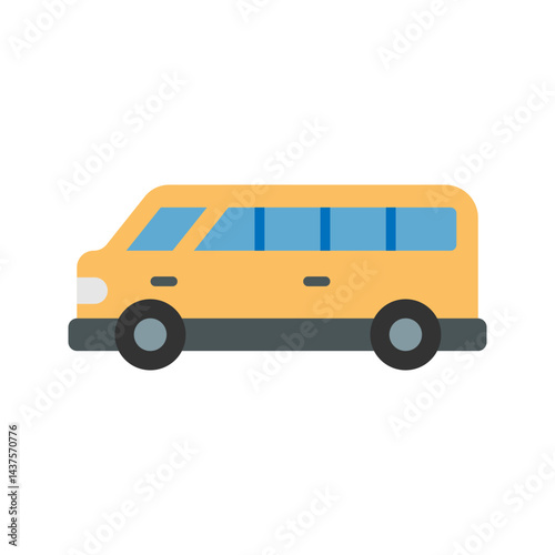 Bus vector icon in flat style, simple and minimalist transport vehicle icon