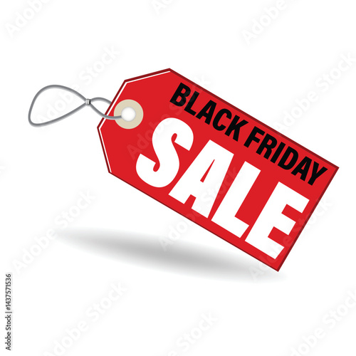 Black Friday Sale. An illustration of a sale tag advertising Black Friday. Shadow placed on separate layer