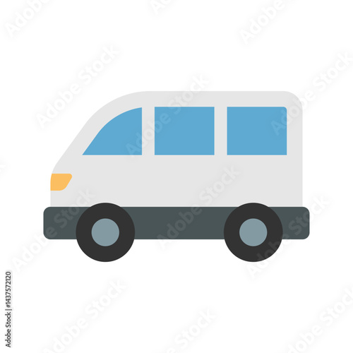 Van vector icon in flat style, simple and minimalist transport vehicle icon