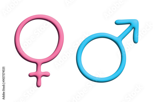 3d female and male gender identity icon Symbol used to represent sex and gender
