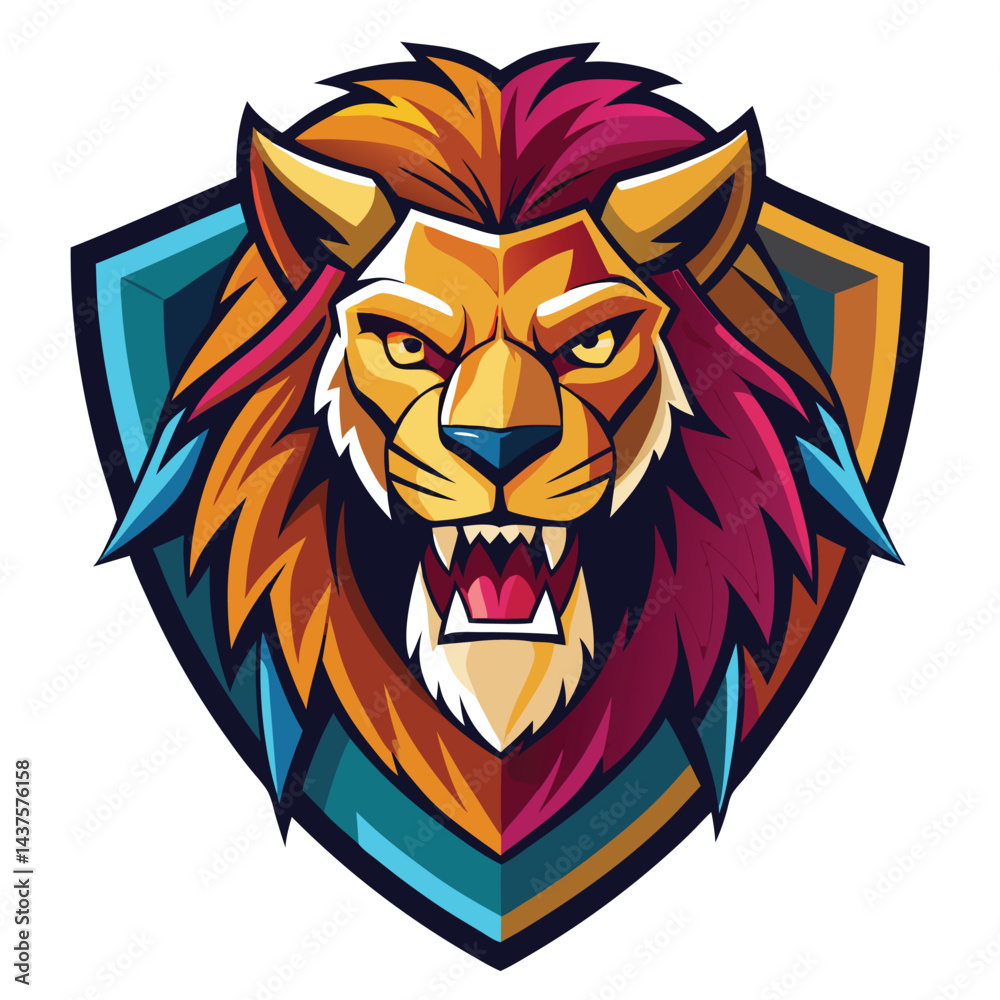 Obraz premium Fierce Lion Mascot Logo