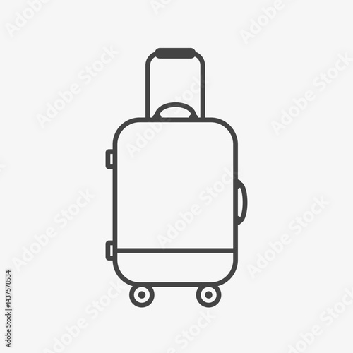luggage line icon. Vector illustration on white background
