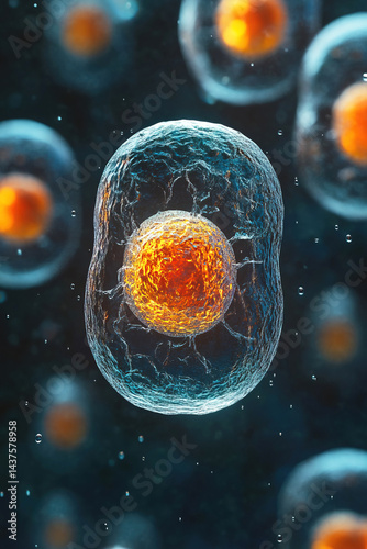 Examining sperm reproduction cells in natural environment under microscope for scientific research