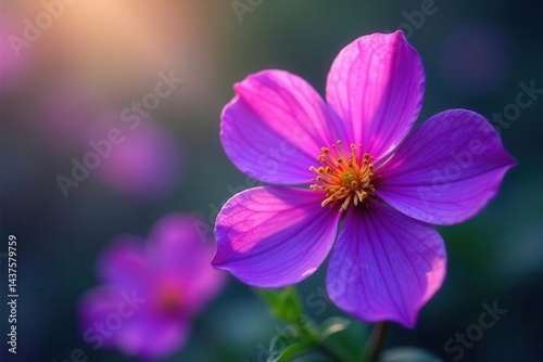 Intricate purple petals, vibrant hues, soft focus , high resolution, flower photography