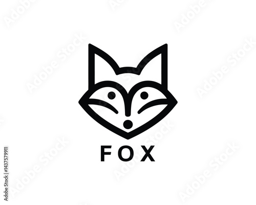 Clean Fox Head Logo Design