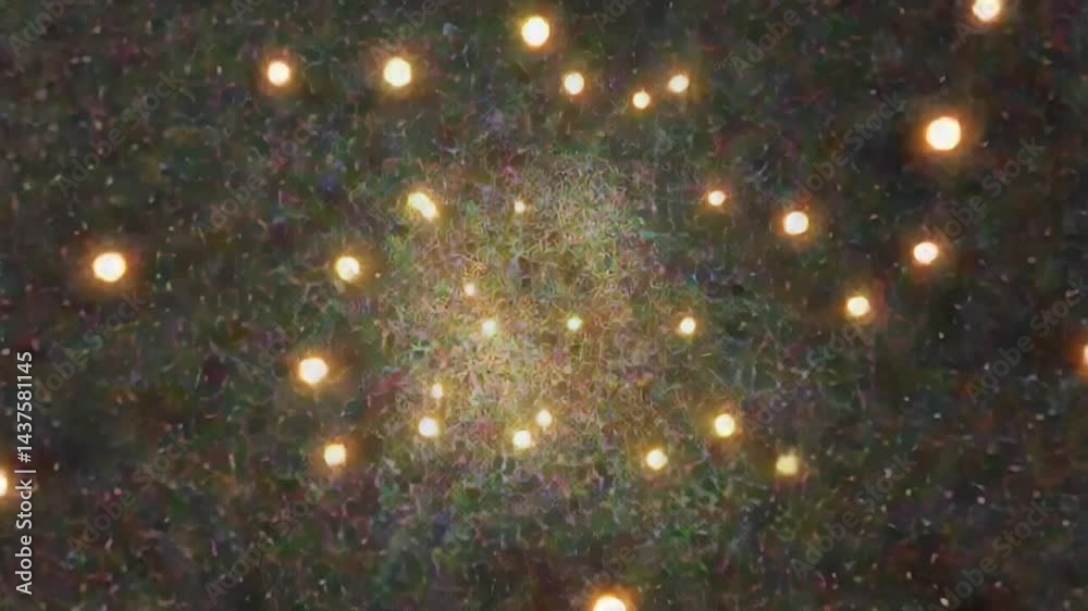 Explosion effect with radiating light bursts.