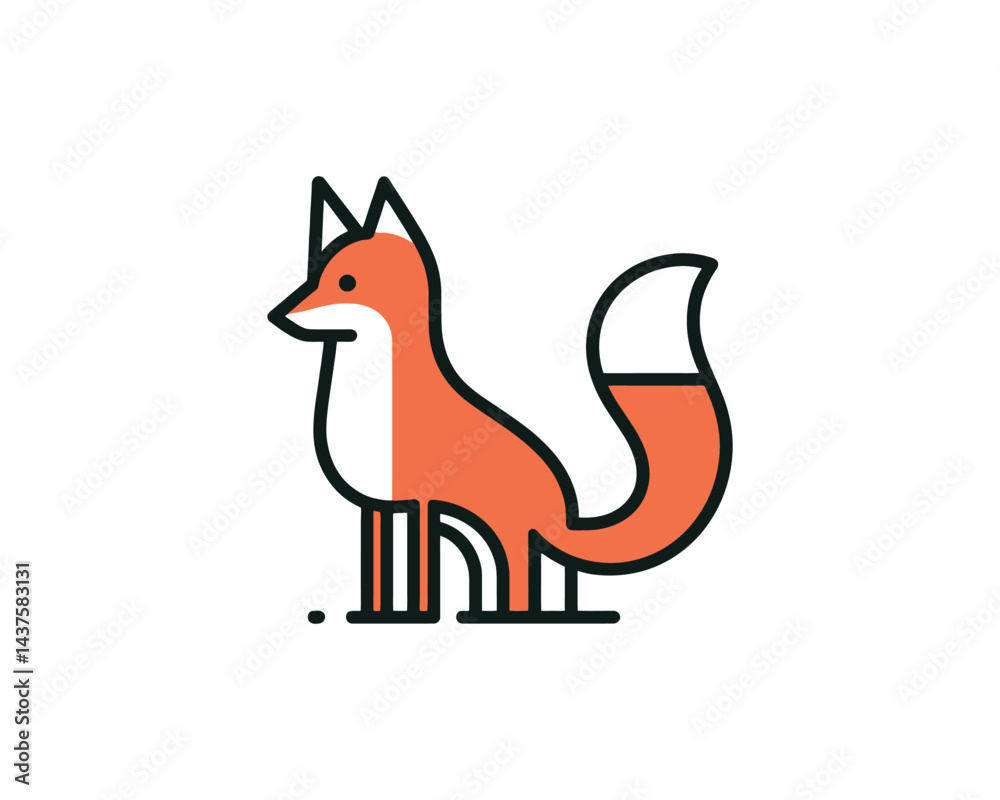 Obraz premium red fox cartoon