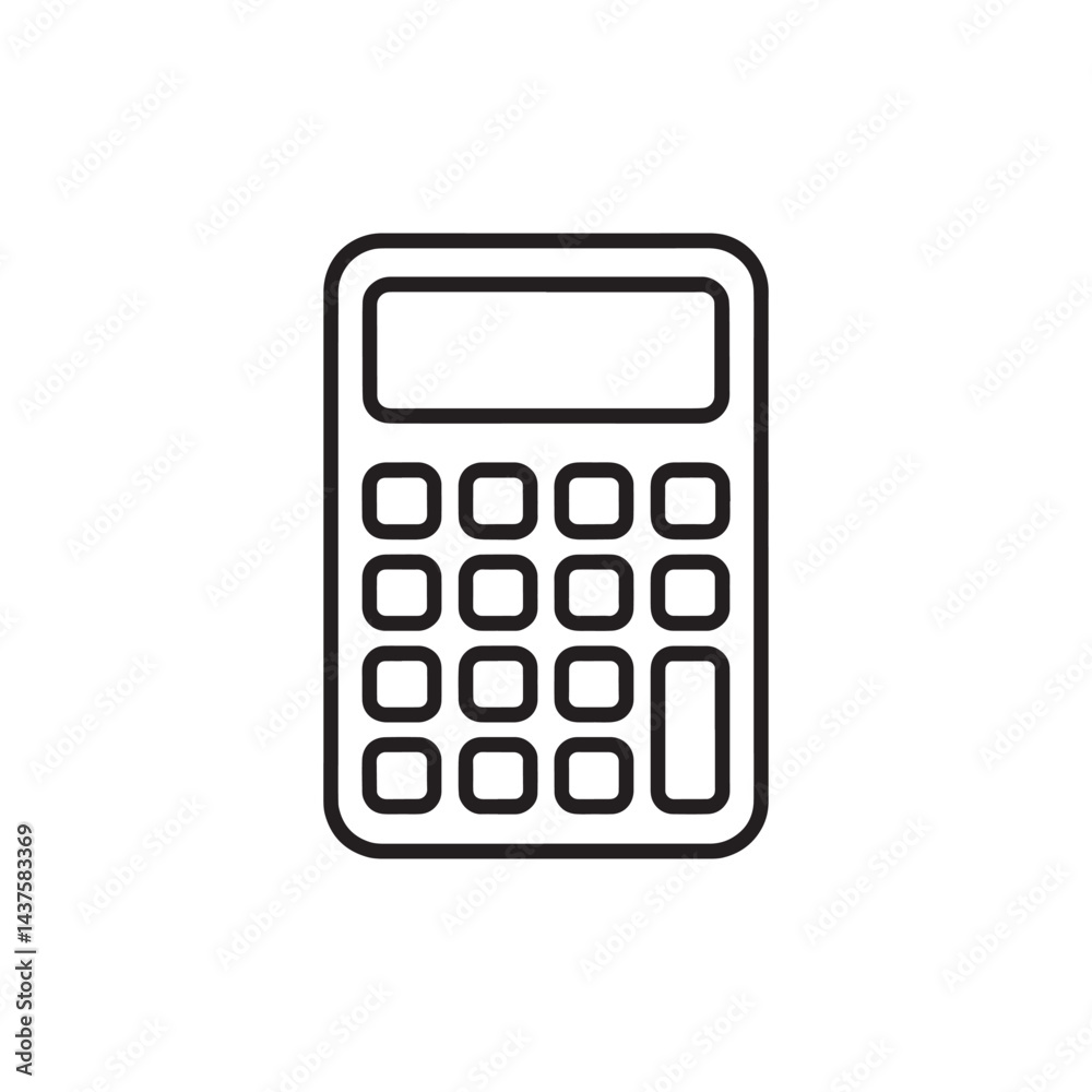 Minimalist Calculator Icon Vector Representing Mathematical Computations, Finance, and Accounting for Digital Artwork Editable Illustration Isolated on a White Background Minimalist Calculator Icon Vector Representing Mathematical Computations, Finance, and Accounting for Digital Artwork Editable Illustration Isolated on a White Background