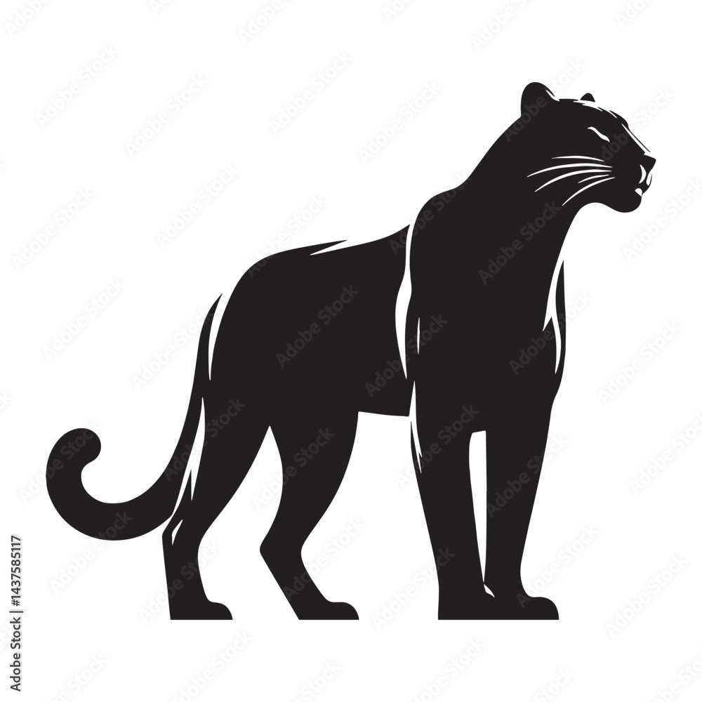 Obraz premium Clean-cut jaguar silhouette ideal for contemporary graphic needs – jaguar silhouette – jaguar vector – jaguar illustration – silhouette of jaguar