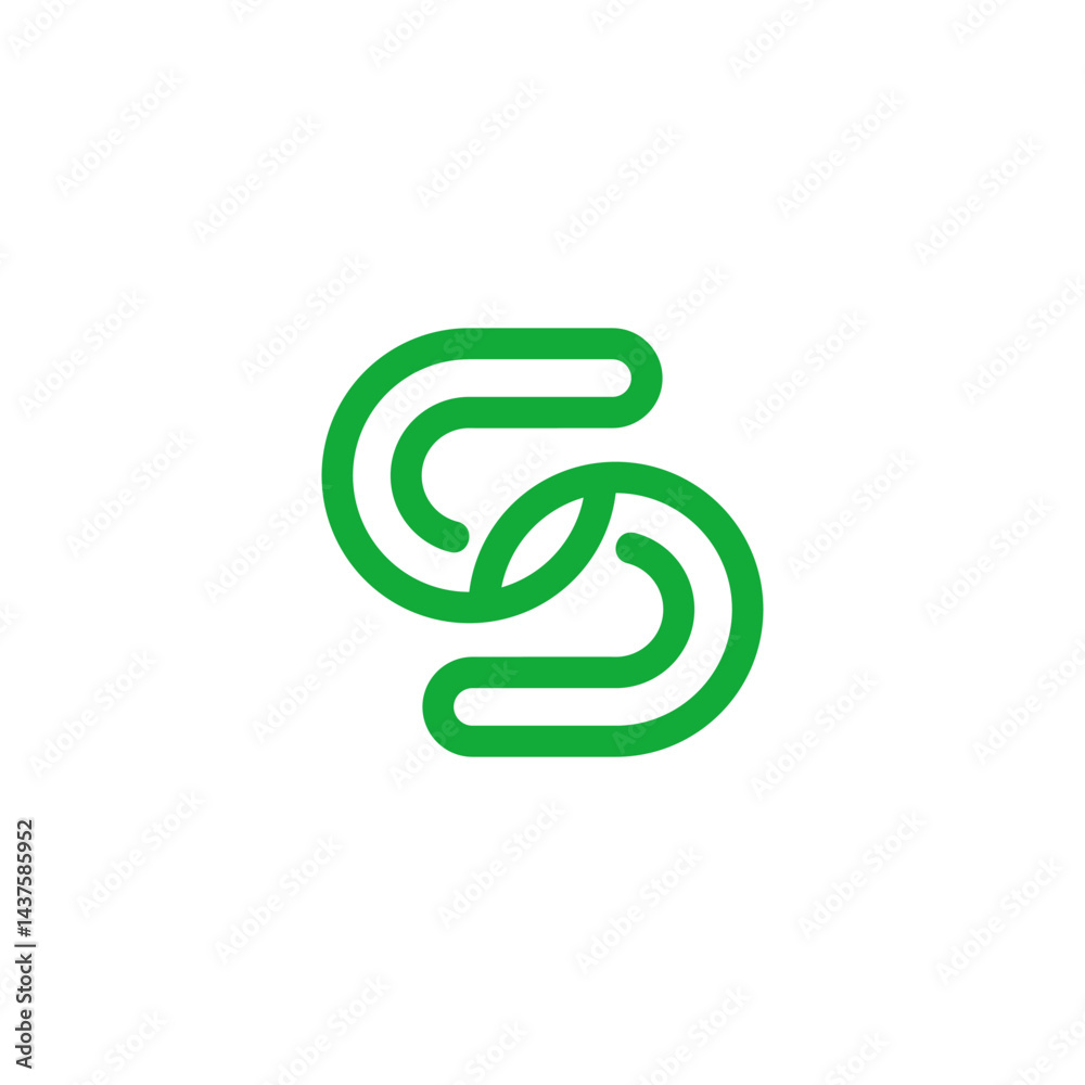 letter s stripes green natural product symbol logo vector letter s stripes green natural product symbol logo vector