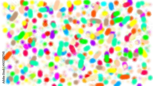 randomly scattered colorful dots on a white background