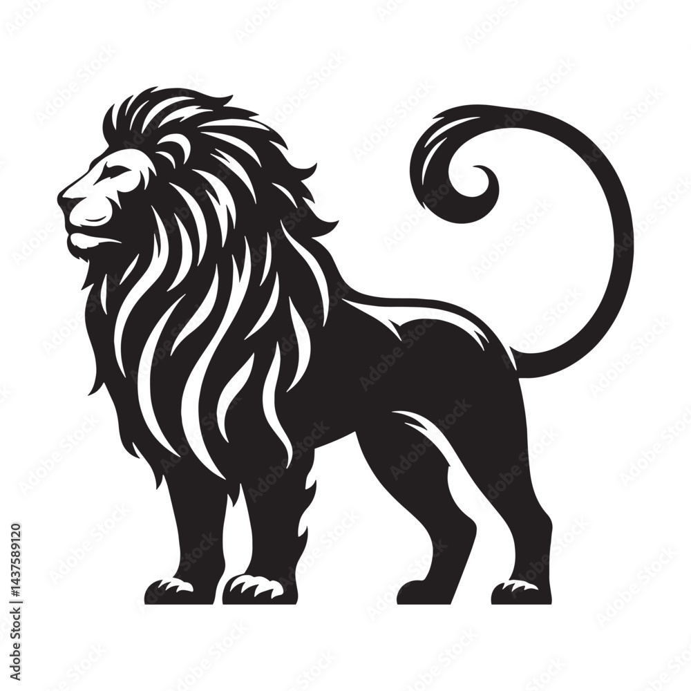 Fototapeta premium Distinctive lion silhouette for exclusive graphic design projects – lion silhouette – lion vector – lion illustration – silhouette of lion