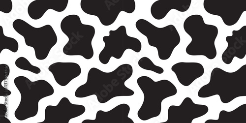 seamless black and white cow pattern vector. Cow print. 
