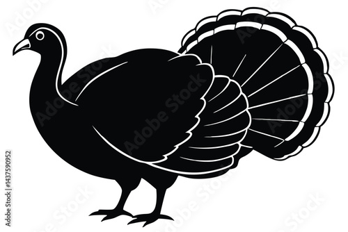 turkey silhouette vector illustration. 