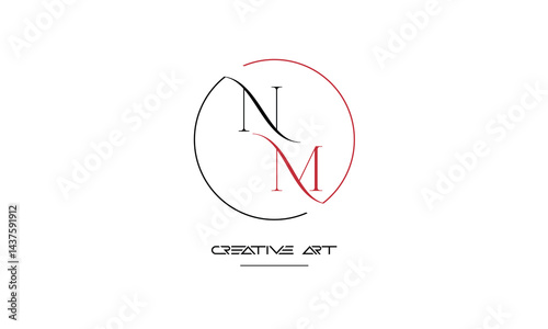 MN, NM, M, N abstract letters logo monogram