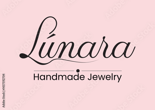 modern lunara handmade jewelry brand logo design