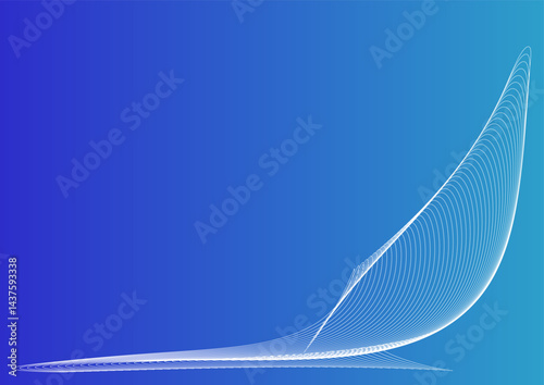 abstract blue background with a creative bird of ligt