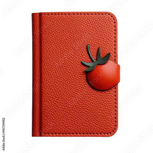 Obraz na płótnie Stylish red wallet with a tomato design, perfect for everyday use and organization. w salonie