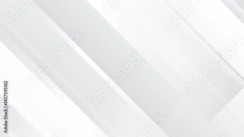 Elegant light grey white seamless looped background. Diagonal white stripes animation. Digital minimal geometric 3d BG. Technology metallic line. Premium luxury design template. Animated soft pattern